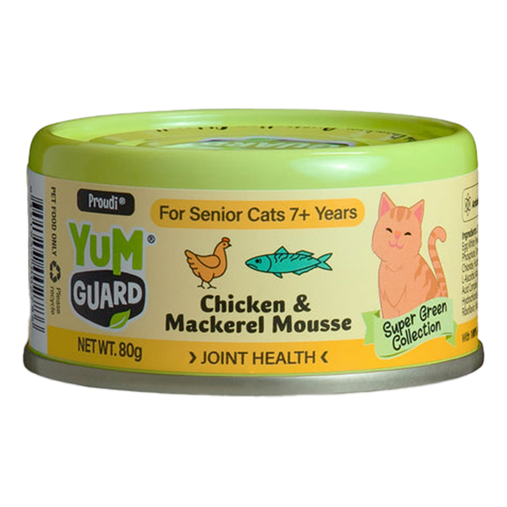 Yumguard Joint Health Chicken & Mackerel Mousse for Senior 7+ Years Wet Canned Cat Food for Food Supplies